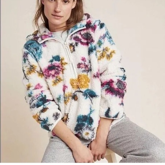 Anthropologie Saturday Sunday Floral Pullover Jacket Size Small - Picture 2 of 6